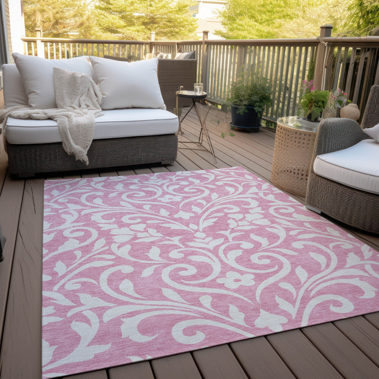 Machine Washable Indoor/ Outdoor Chantille Traditional Elegant Rug