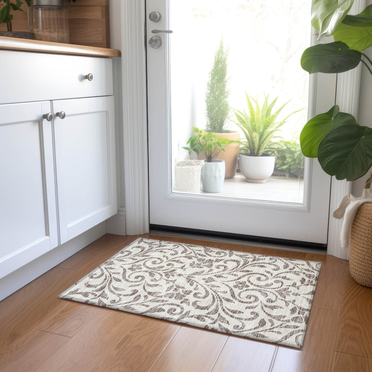 Machine Washable Indoor/ Outdoor Chantille Traditional Elegant Rug