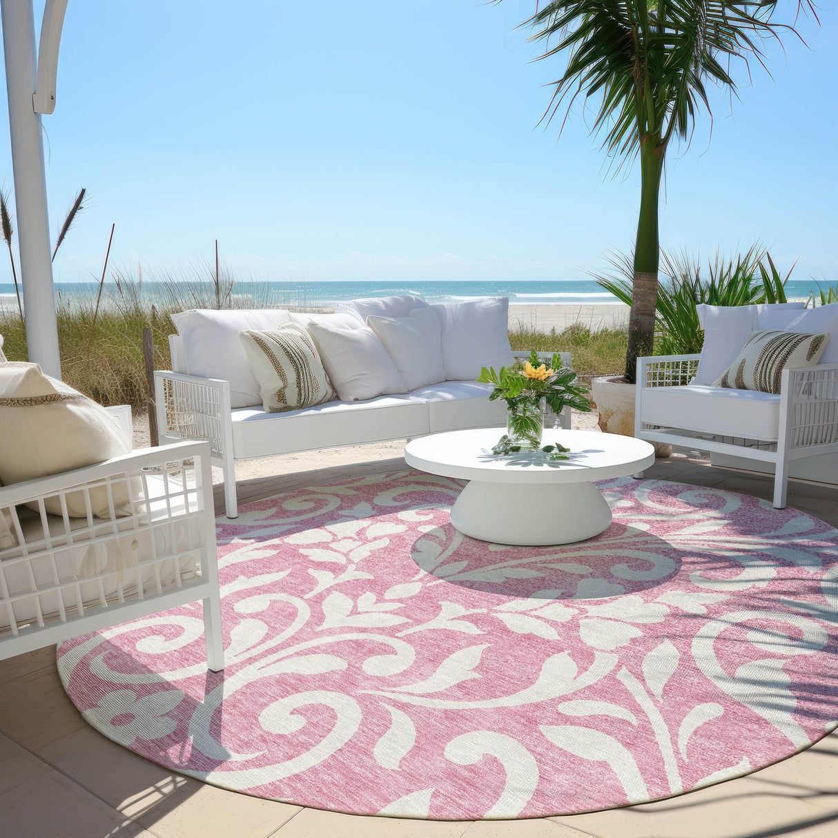 Machine Washable Indoor/ Outdoor Chantille Traditional Elegant Rug