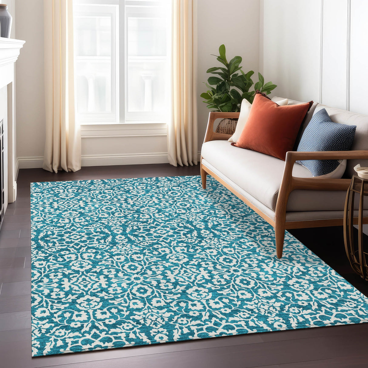 Machine Washable Indoor/ Outdoor Chantille Traditional Farmhouse Rug