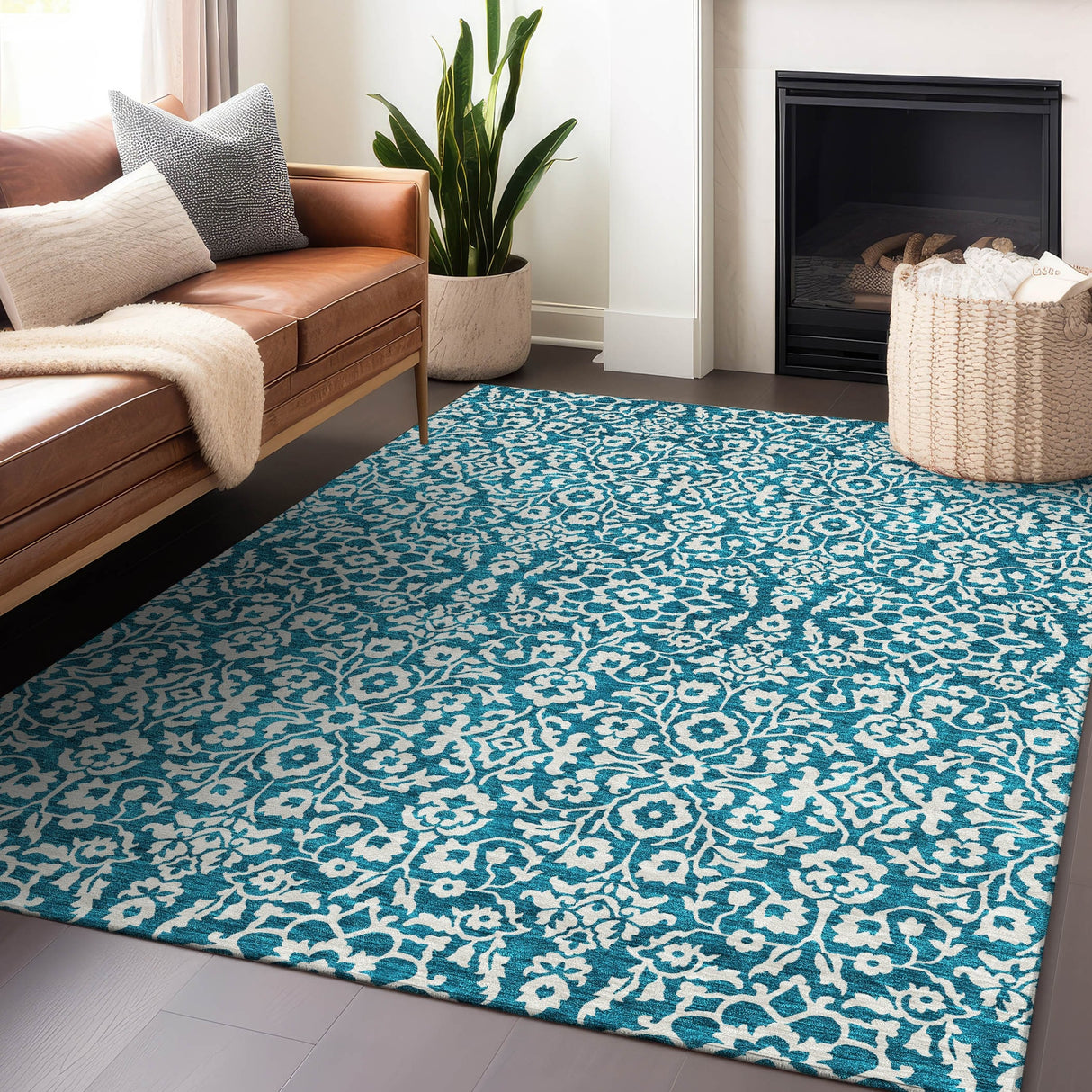 Machine Washable Indoor/ Outdoor Chantille Traditional Farmhouse Rug