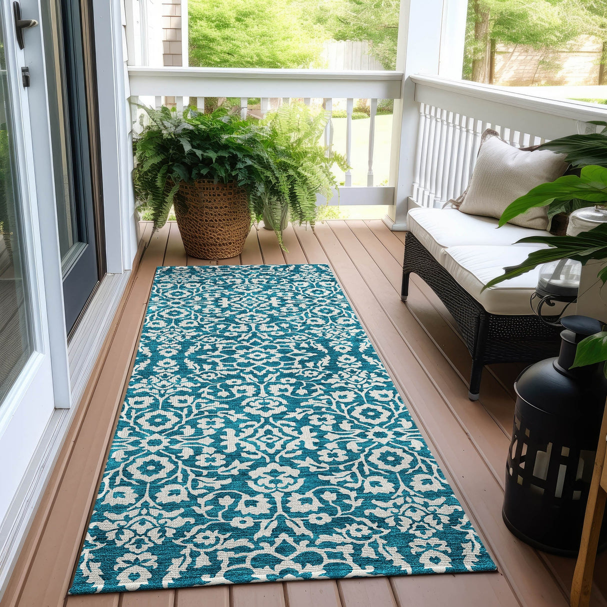 Machine Washable Indoor/ Outdoor Chantille Traditional Farmhouse Rug