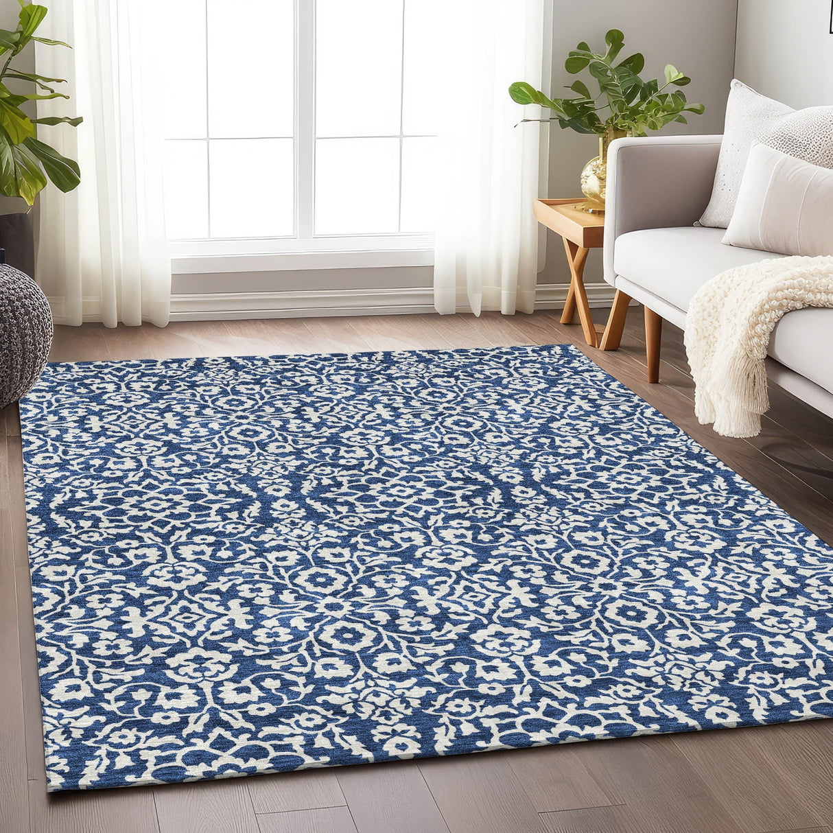 Machine Washable Indoor/ Outdoor Chantille Traditional Farmhouse Rug
