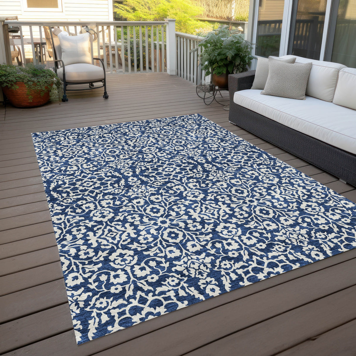 Machine Washable Indoor/ Outdoor Chantille Traditional Farmhouse Rug