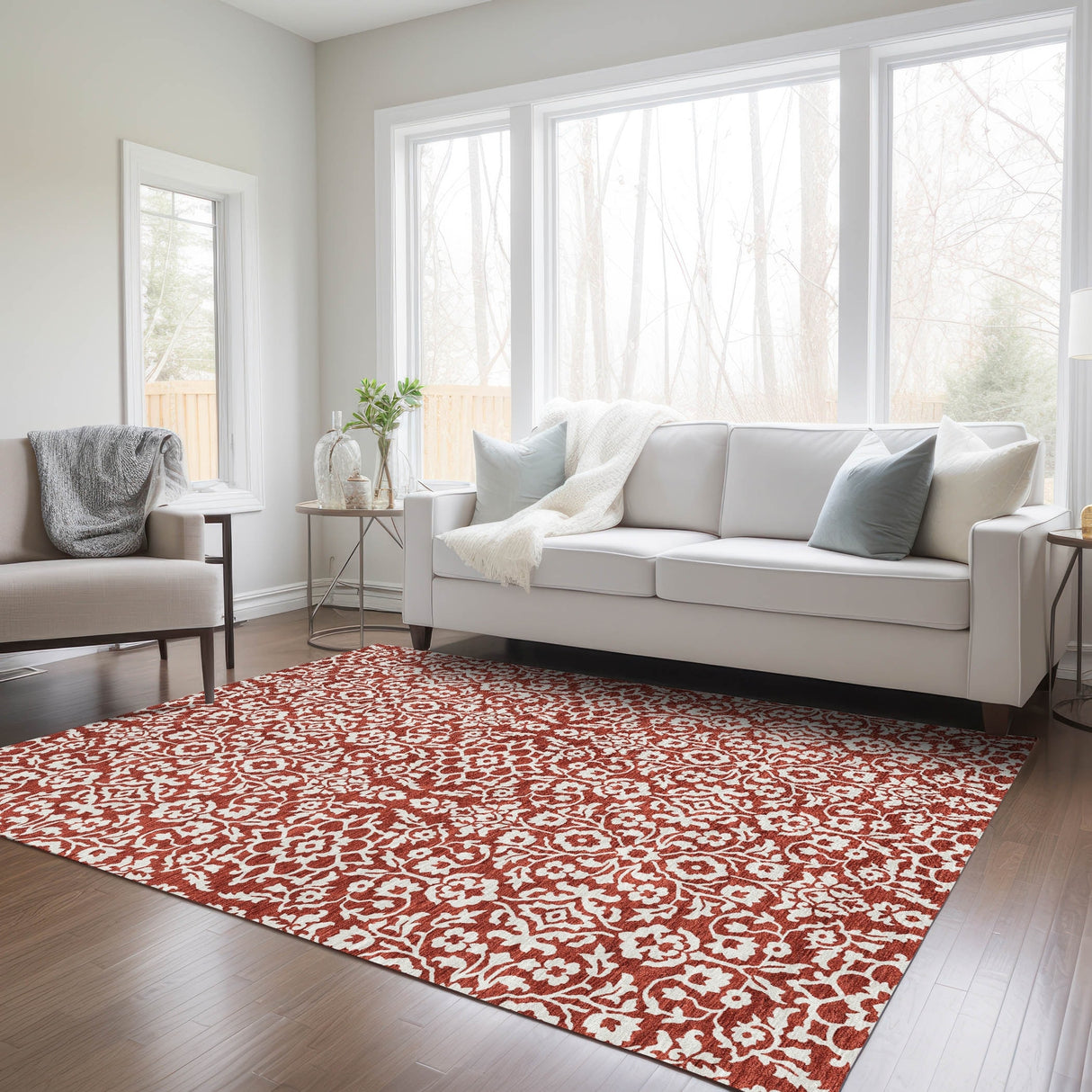 Machine Washable Indoor/ Outdoor Chantille Traditional Farmhouse Rug