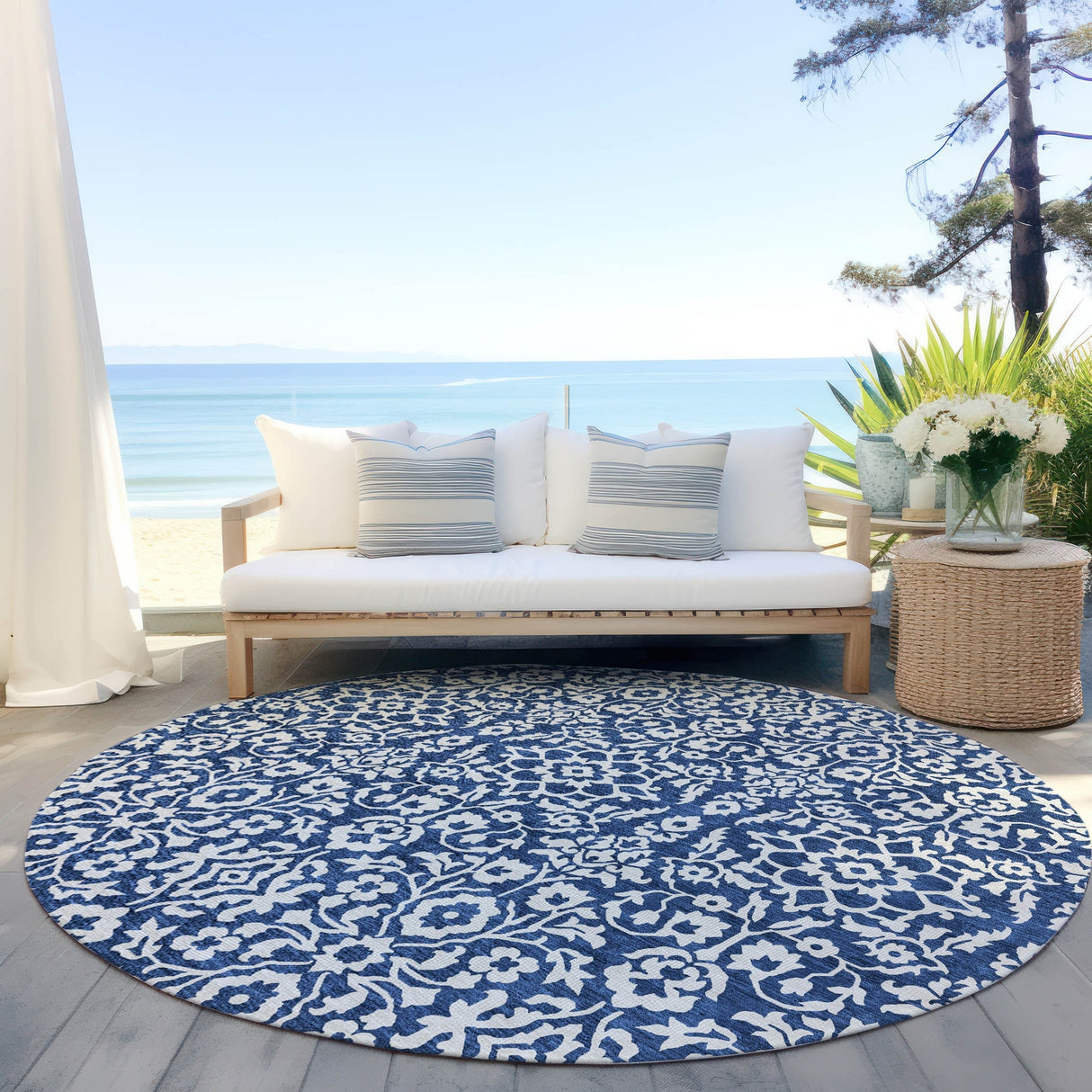 Machine Washable Indoor/ Outdoor Chantille Traditional Farmhouse Rug