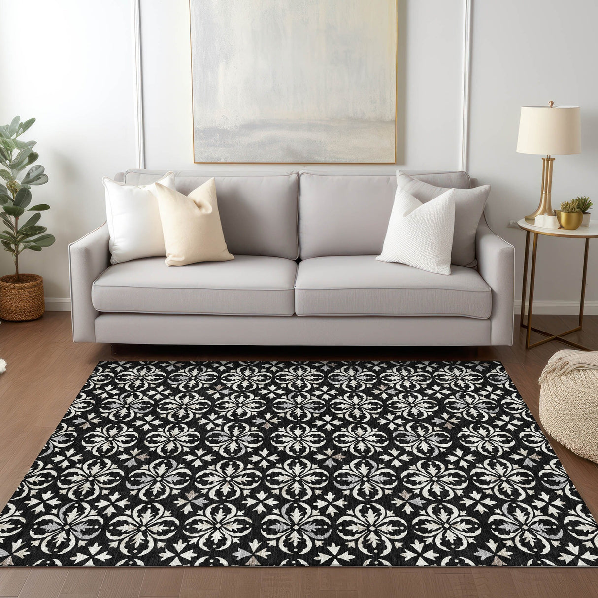 Machine Washable Indoor/ Outdoor Chantille Traditional Medallion Rug