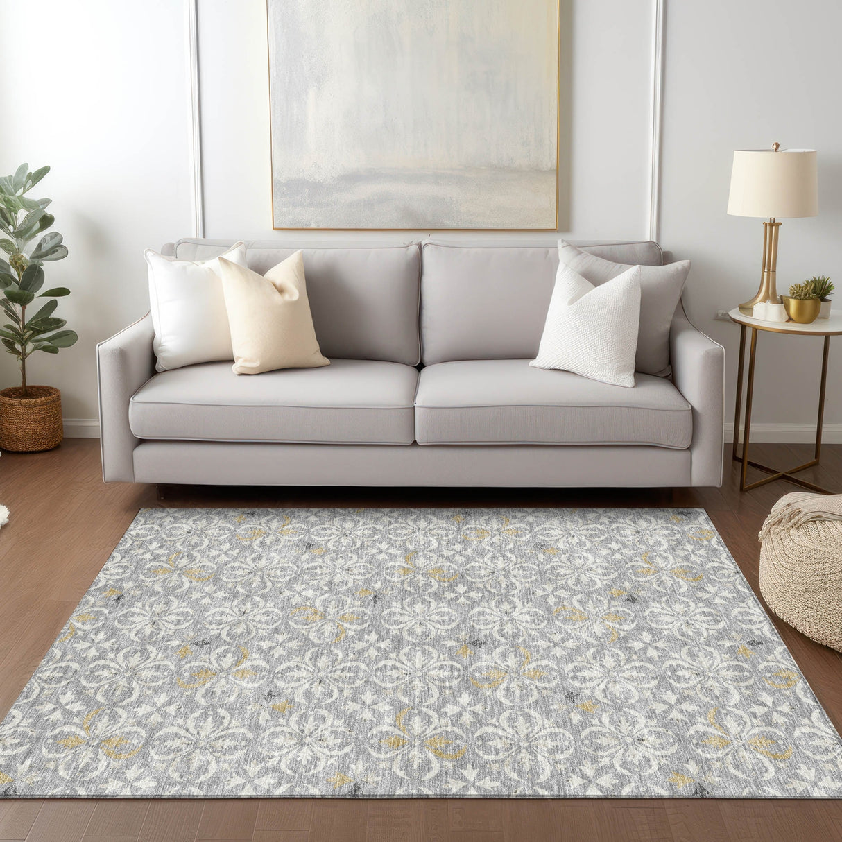 Machine Washable Indoor/ Outdoor Chantille Traditional Medallion Rug