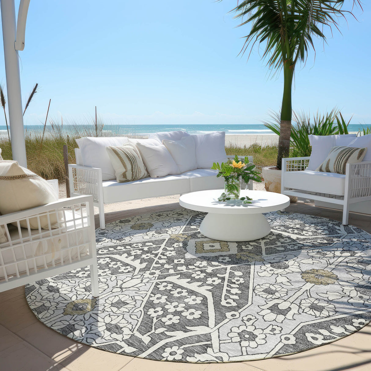 Machine Washable Indoor/ Outdoor Chantille Traditional Rug