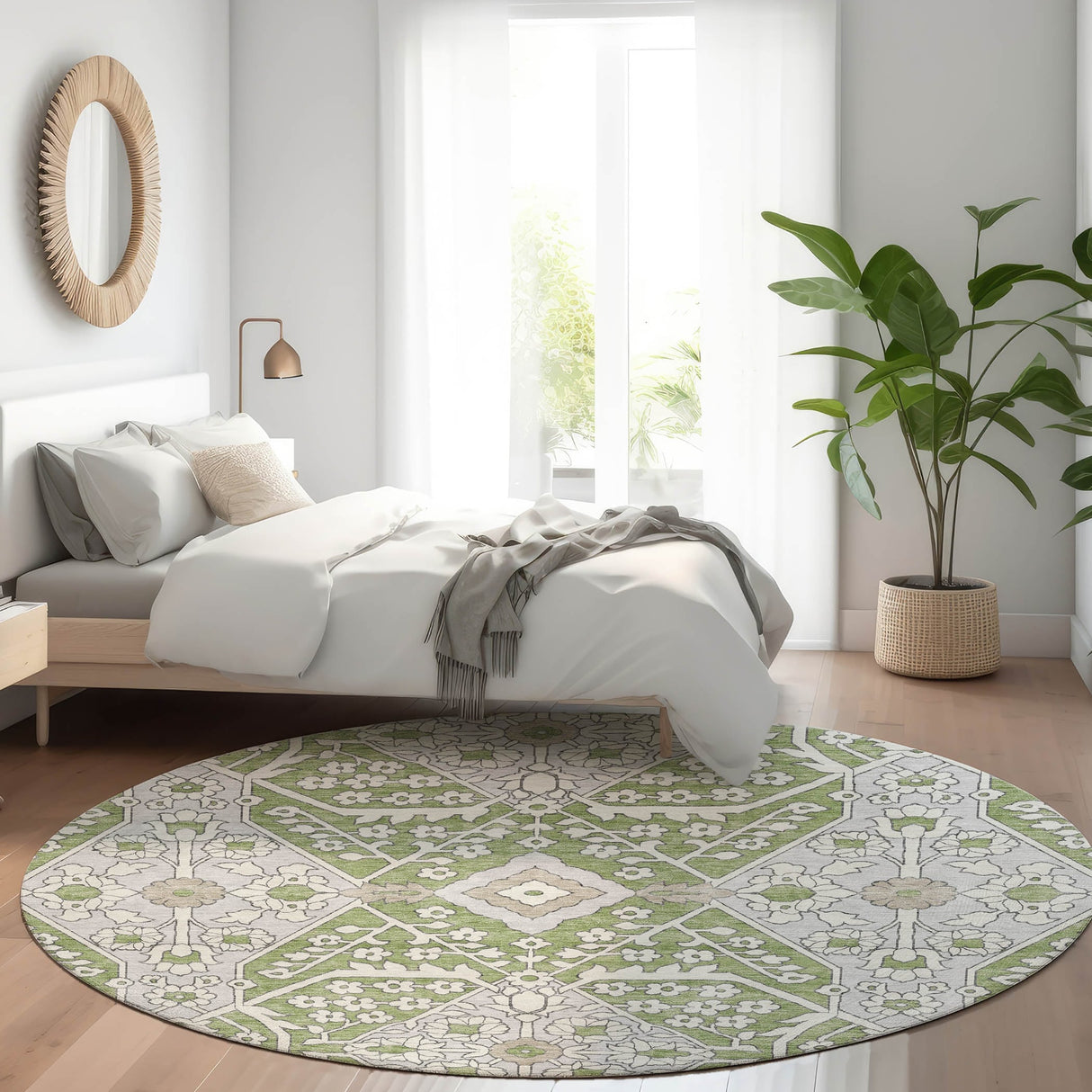Machine Washable Indoor/ Outdoor Chantille Traditional Rug
