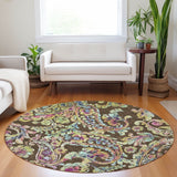 Machine Washable Indoor/ Outdoor Chantille Traditional Scroll Rug