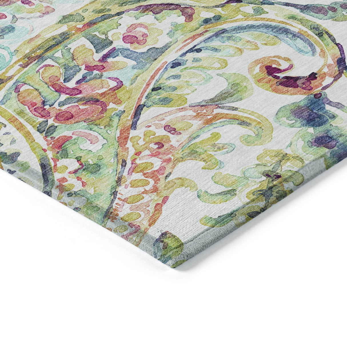 Machine Washable Indoor/ Outdoor Chantille Traditional Scroll Rug