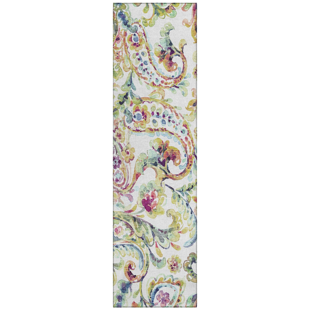 Machine Washable Indoor/ Outdoor Chantille Traditional Scroll Rug