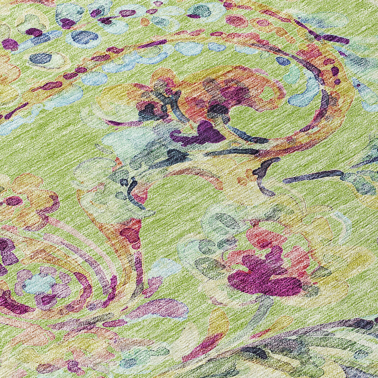 Machine Washable Indoor/ Outdoor Chantille Traditional Scroll Rug