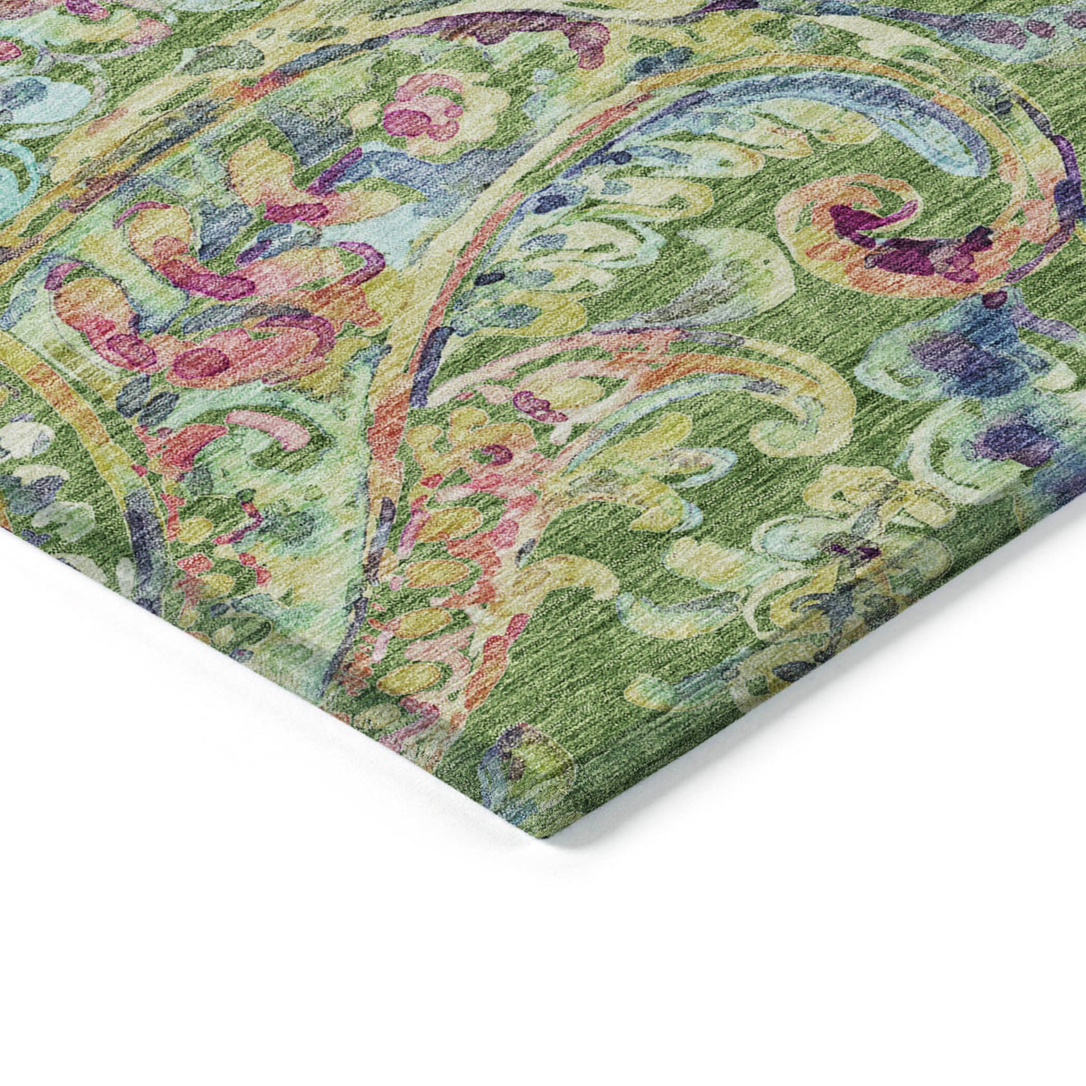 Machine Washable Indoor/ Outdoor Chantille Traditional Scroll Rug