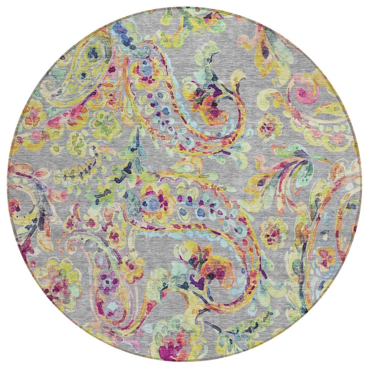 Machine Washable Indoor/ Outdoor Chantille Traditional Scroll Rug