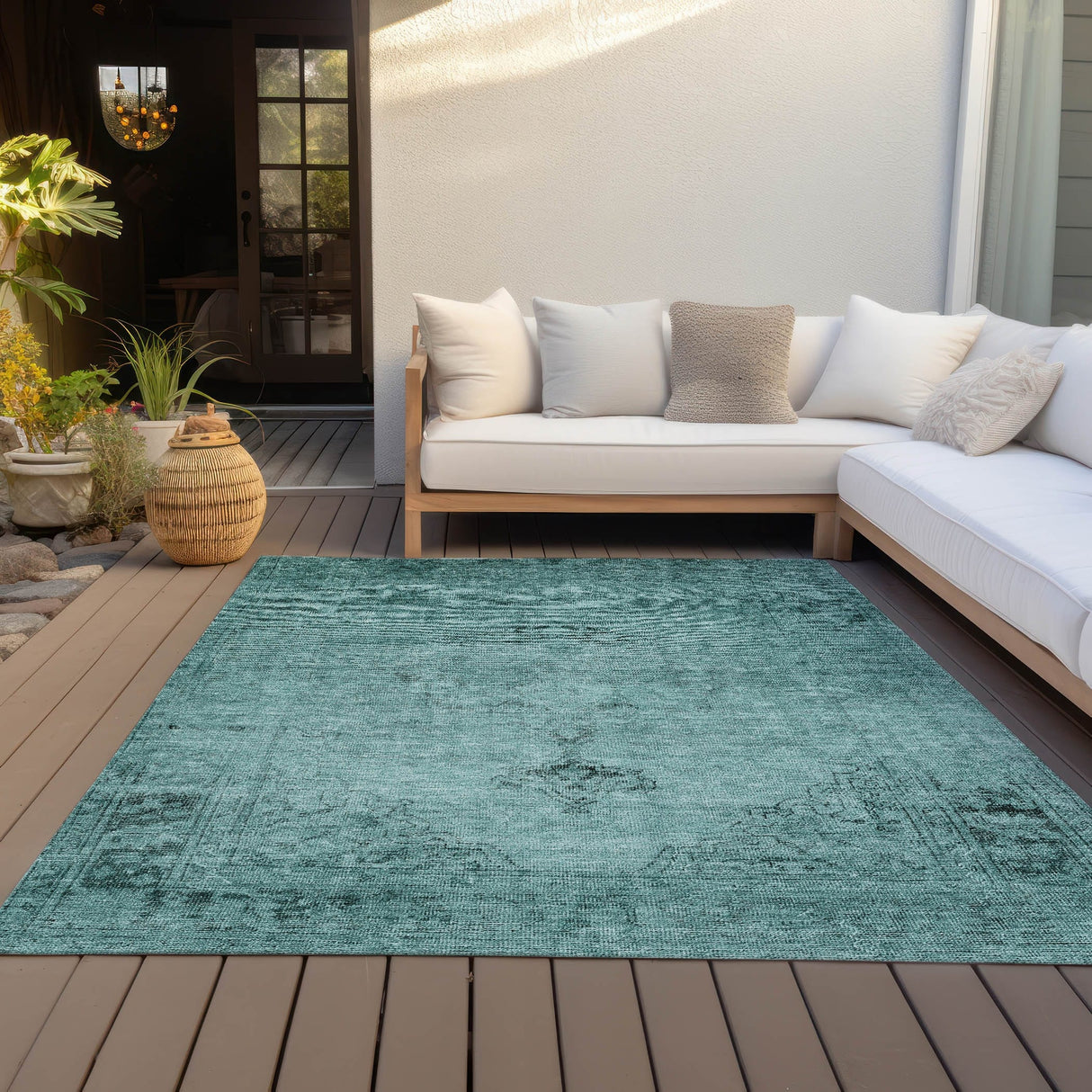 Machine Washable Indoor/ Outdoor Chantille Traditional Vintage Rug