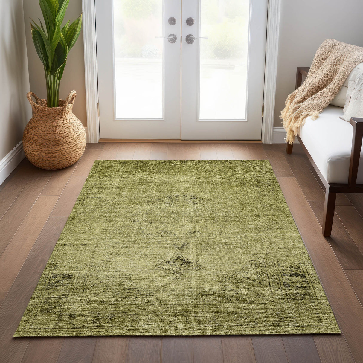 Machine Washable Indoor/ Outdoor Chantille Traditional Vintage Rug