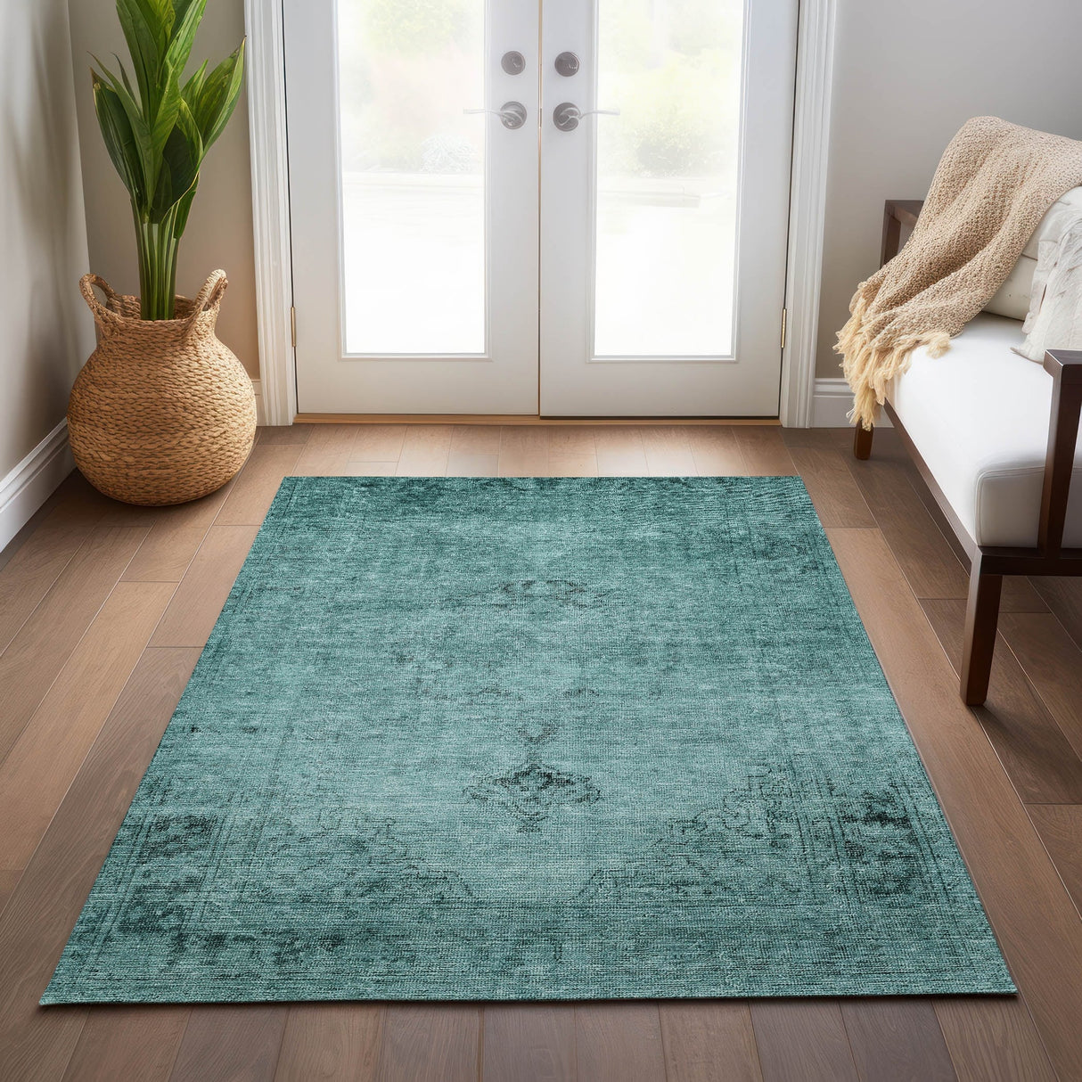 Machine Washable Indoor/ Outdoor Chantille Traditional Vintage Rug