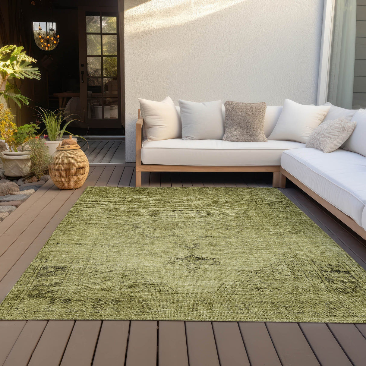 Machine Washable Indoor/ Outdoor Chantille Traditional Vintage Rug