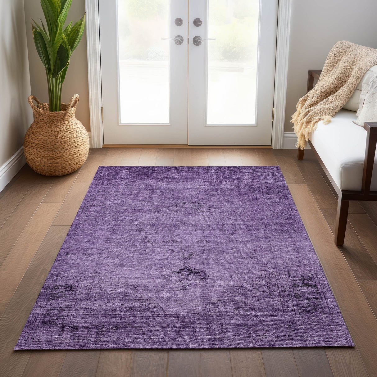 Machine Washable Indoor/ Outdoor Chantille Traditional Vintage Rug