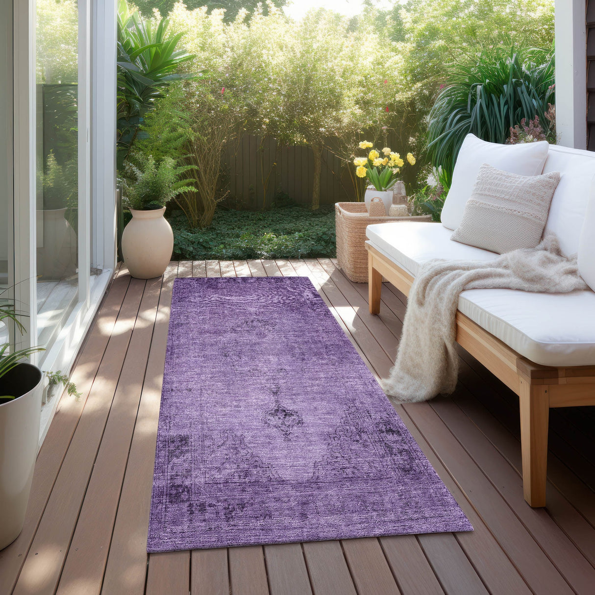Machine Washable Indoor/ Outdoor Chantille Traditional Vintage Rug