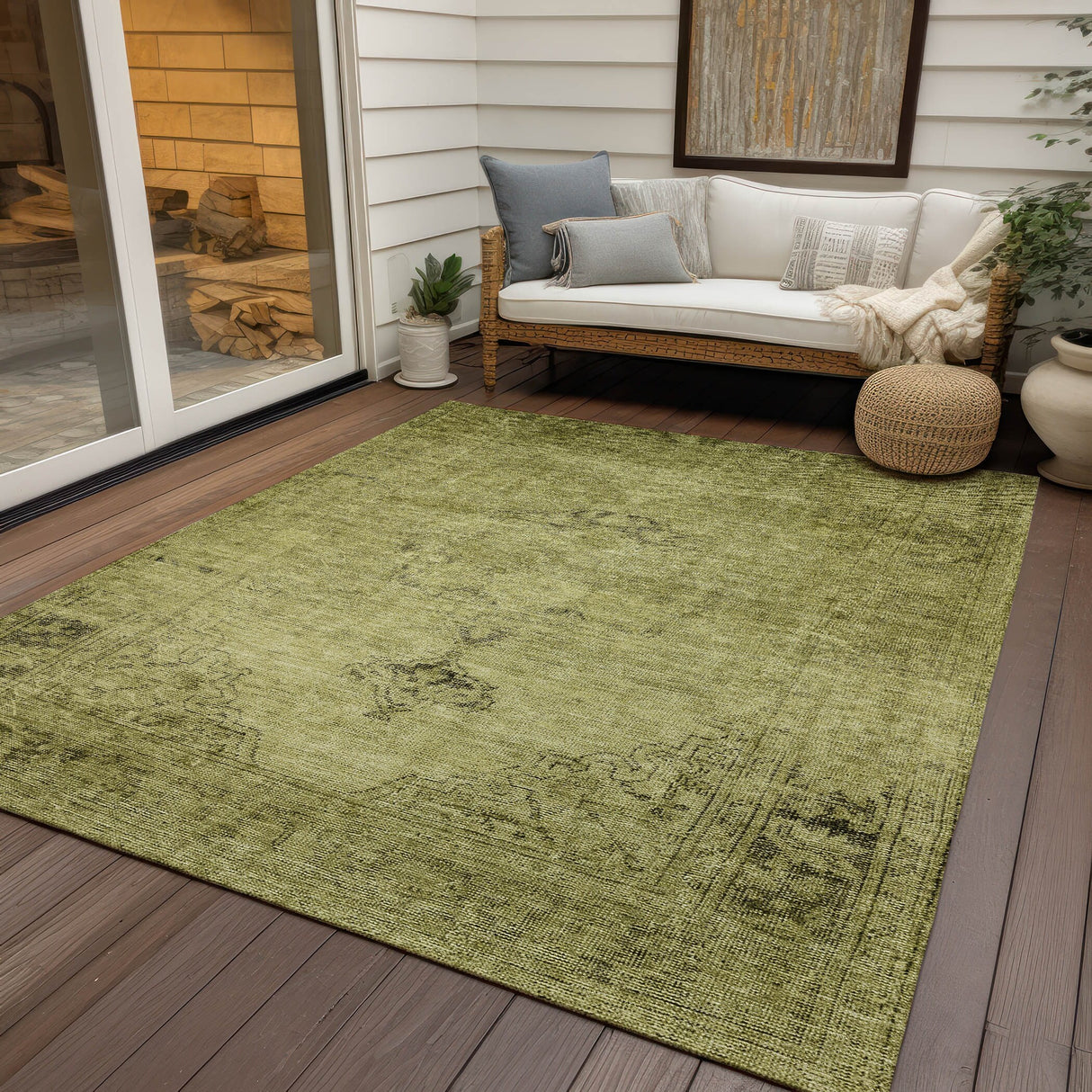 Machine Washable Indoor/ Outdoor Chantille Traditional Vintage Rug