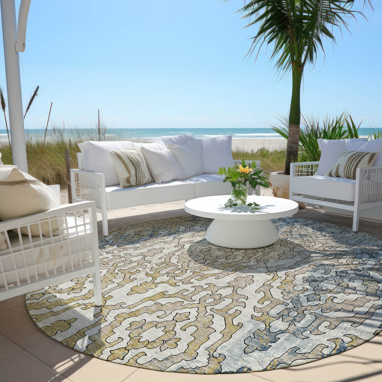 Machine Washable Indoor/ Outdoor Chantille Transitional Rug