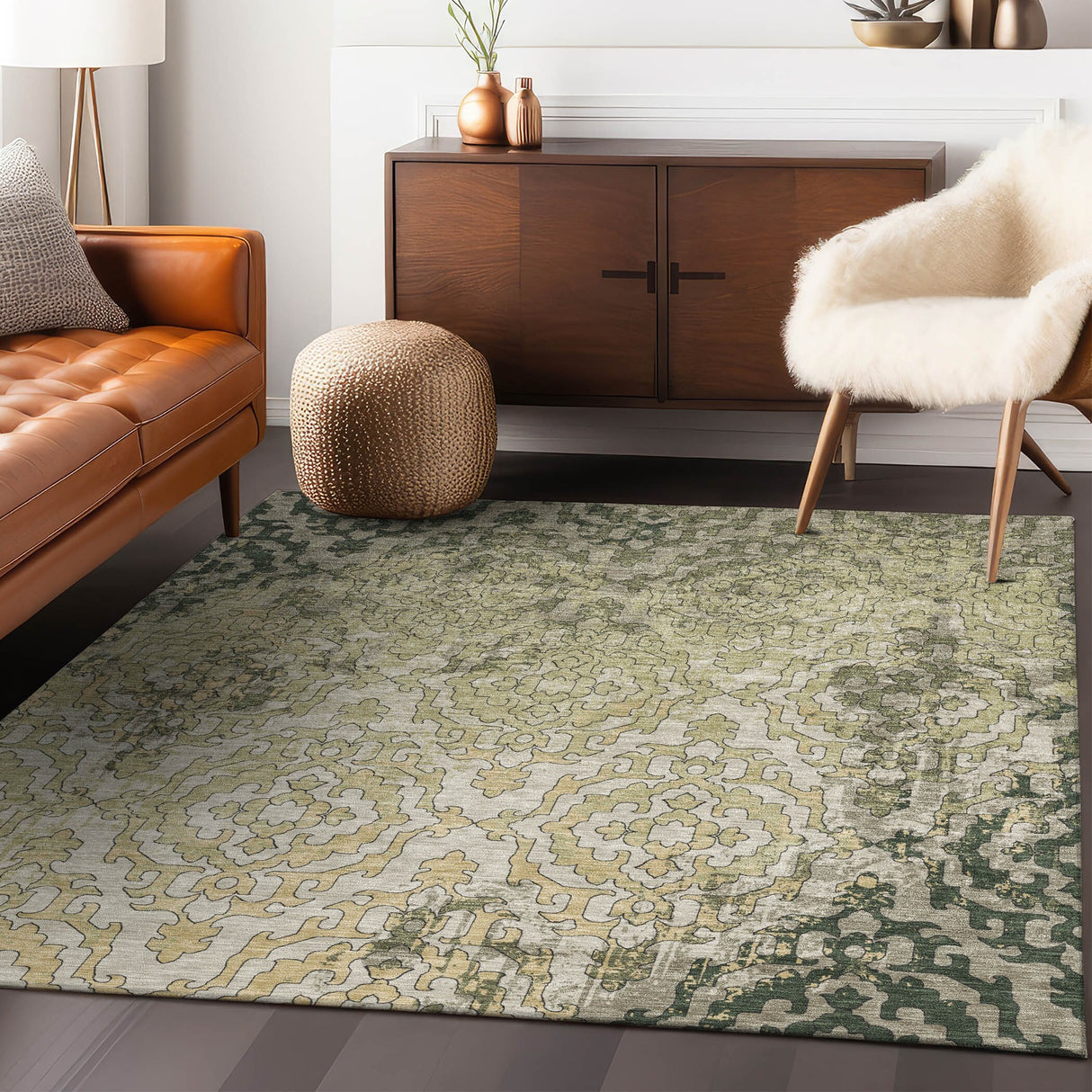 Machine Washable Indoor/ Outdoor Chantille Transitional Rug