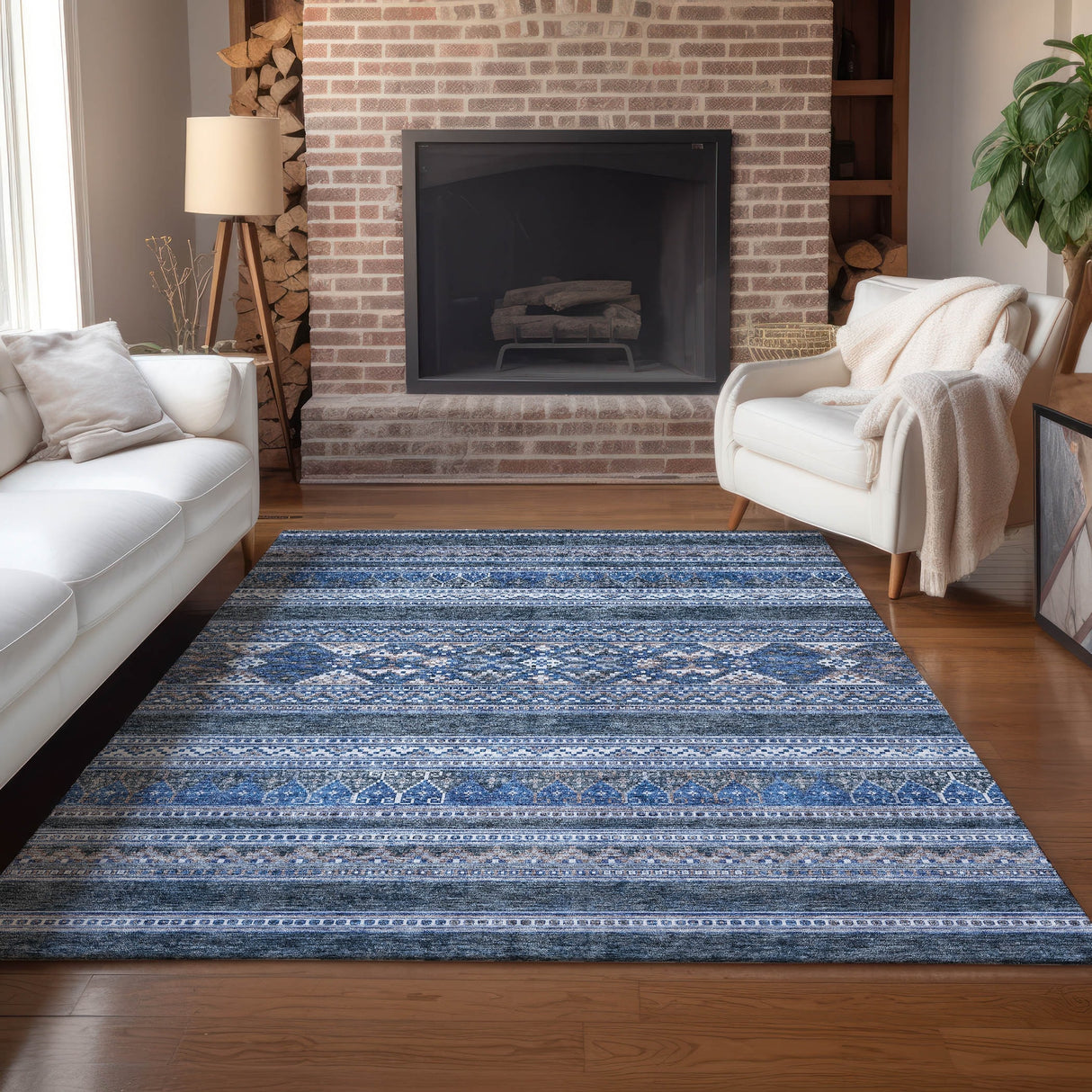 Machine Washable Indoor/ Outdoor Chantille Tribal Boho Rug