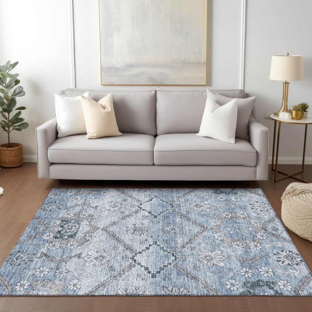Machine Washable Indoor/ Outdoor Chantille Tribal Garden Rug