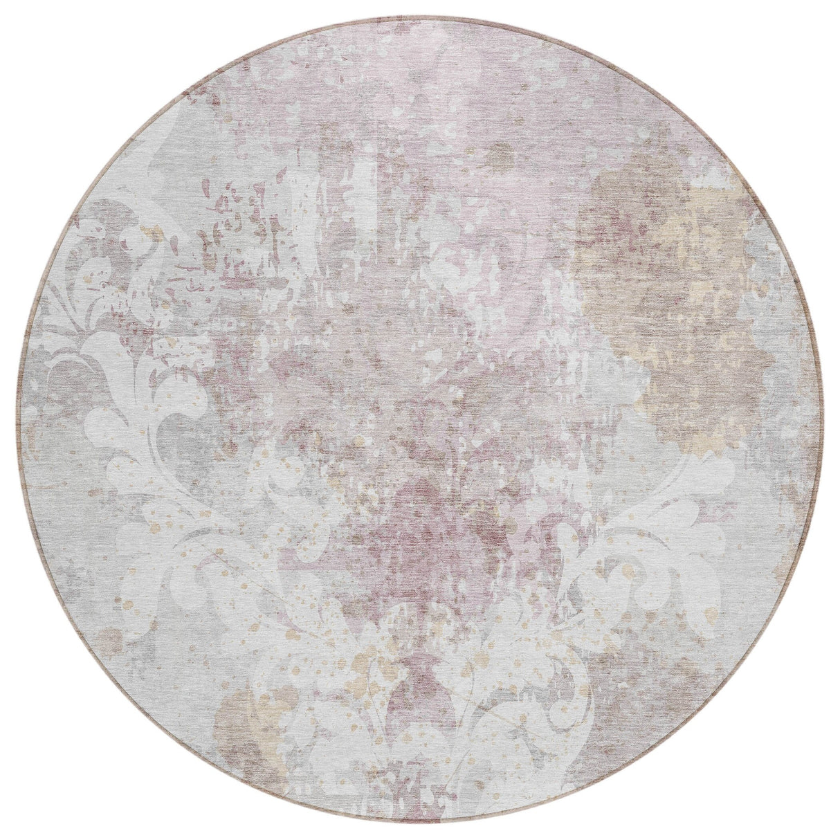 Machine Washable Indoor/ Outdoor Chantille Vintage Damask Rug