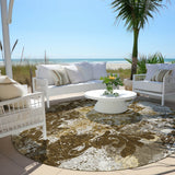 Machine Washable Indoor/ Outdoor Chantille Vintage Damask Rug