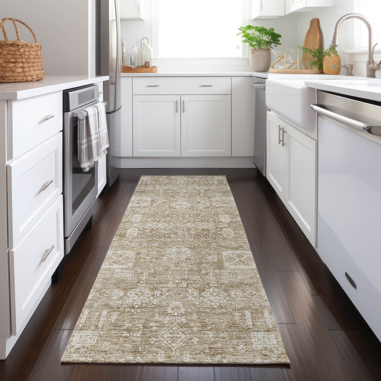 Machine Washable Indoor/ Outdoor Chantille Vintage Traditional Rug