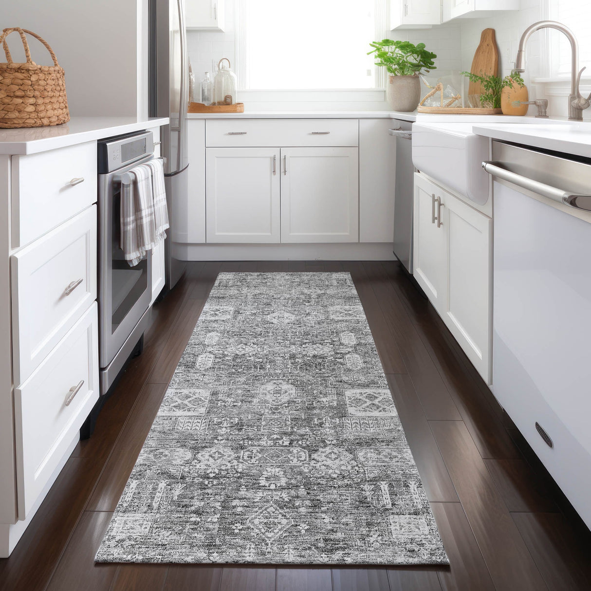 Machine Washable Indoor/ Outdoor Chantille Vintage Traditional Rug