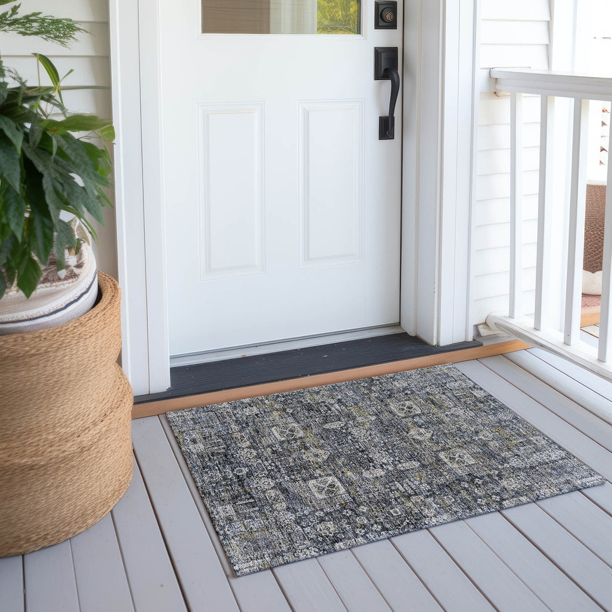 Machine Washable Indoor/ Outdoor Chantille Vintage Traditional Rug
