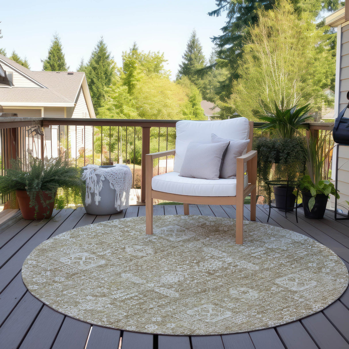 Machine Washable Indoor/ Outdoor Chantille Vintage Traditional Rug