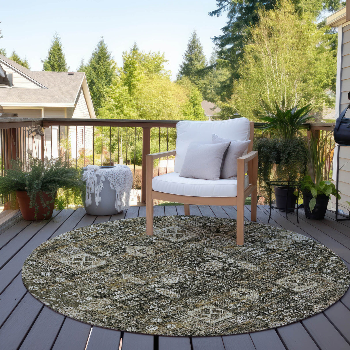 Machine Washable Indoor/ Outdoor Chantille Vintage Traditional Rug