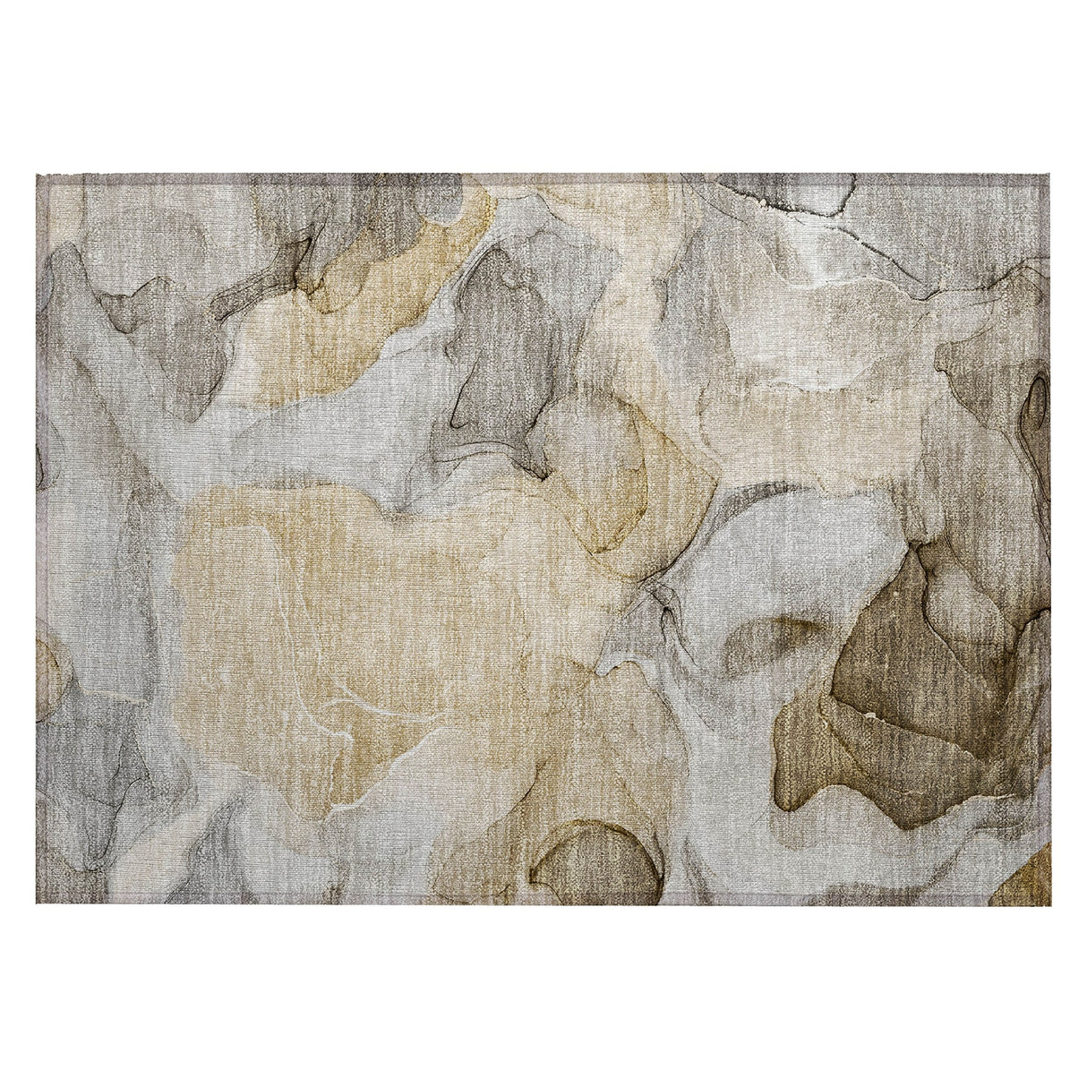 Machine Washable Indoor/ Outdoor Chantille Watercolor Brown Rug