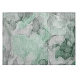 Machine Washable Indoor/ Outdoor Chantille Watercolor Green Rug