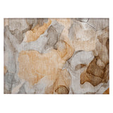 Machine Washable Indoor/ Outdoor Chantille Watercolor Orange Rug