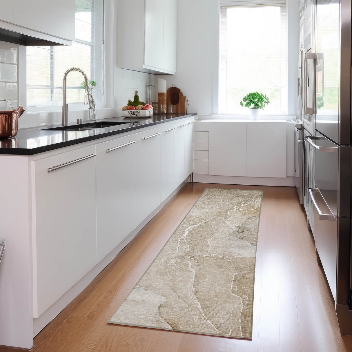 Machine Washable Indoor/ Outdoor Chantille Watercolor Rug