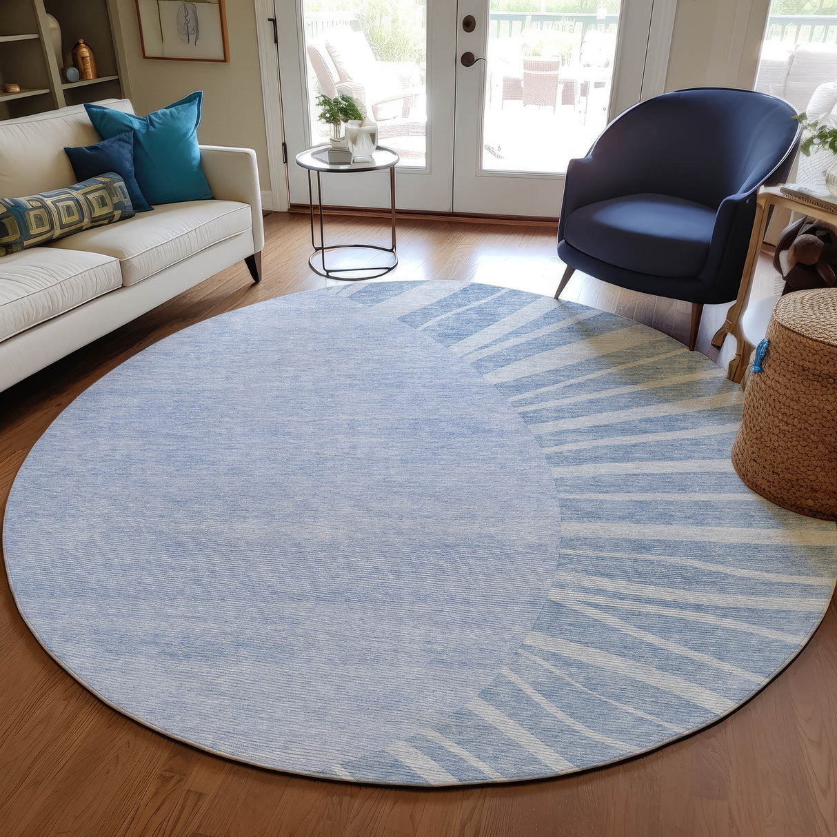 Machine Washable Indoor/ Outdoor ChantilleSunburst Modern Rug