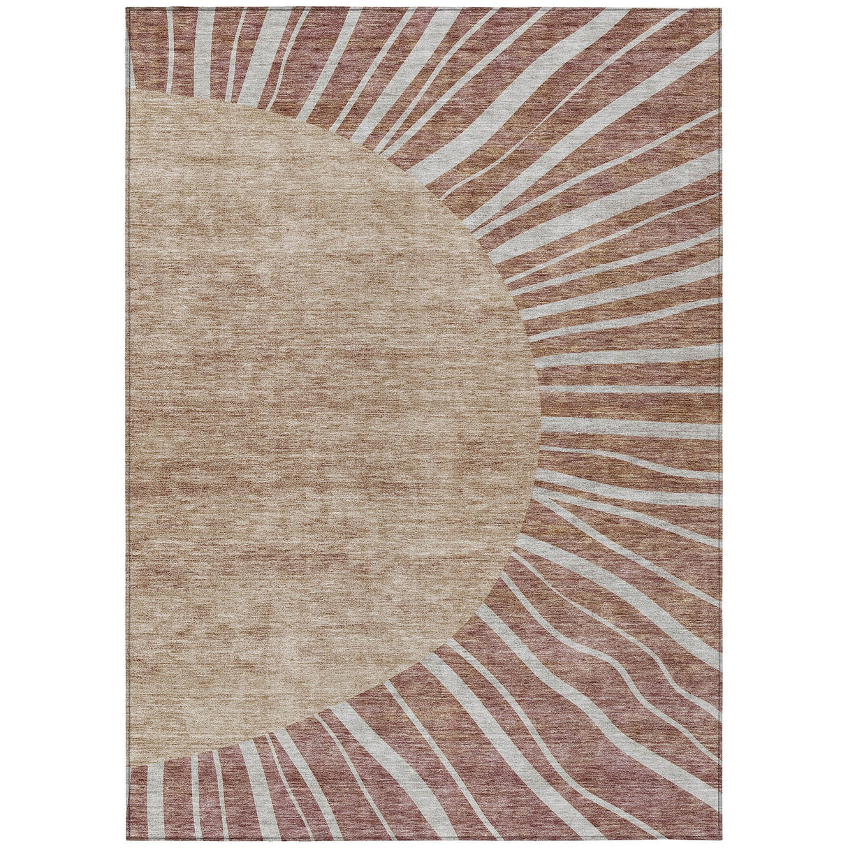Machine Washable Indoor/ Outdoor ChantilleSunburst Modern Rug