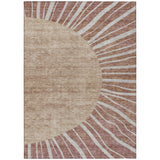 Machine Washable Indoor/ Outdoor ChantilleSunburst Modern Rug