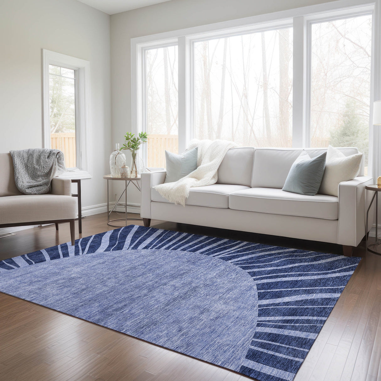 Machine Washable Indoor/ Outdoor ChantilleSunburst Modern Rug