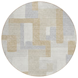 Machine Washable Indoor/ Outdoor Contempoary Blocks Chantille Rug