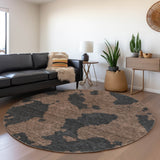 Machine Washable Indoor/ Outdoor Contemporary Abstract Chantille Rug