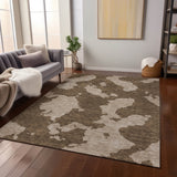 Machine Washable Indoor/ Outdoor Contemporary Abstract Chantille Rug