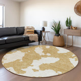 Machine Washable Indoor/ Outdoor Contemporary Abstract Chantille Rug
